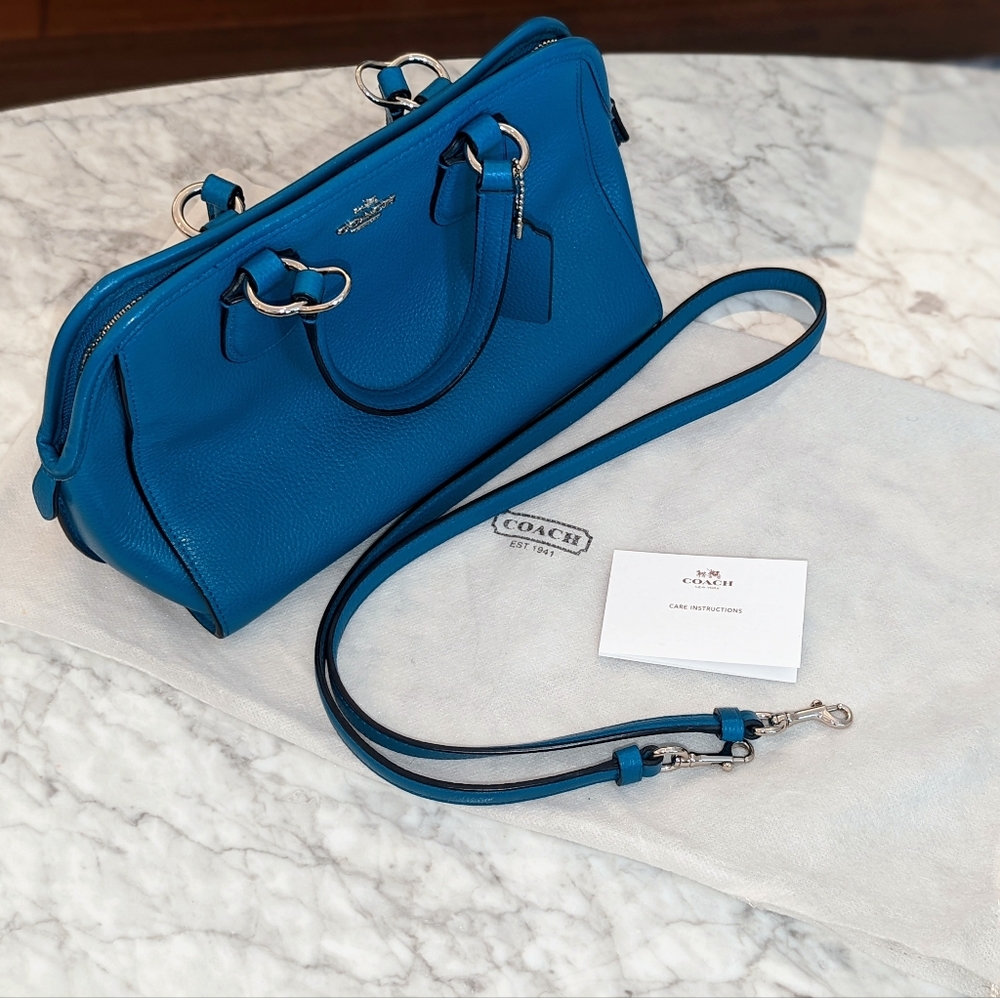 Coach Nolita Satchel Pebble Leather Blue
